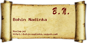 Bohin Nadinka névjegykártya